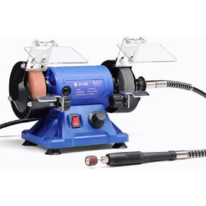 SainSmart Mini Bench Grinder and Polisher, 3-inch Table Grinder with Variable Speed, Jewelry Polisher Bench Buffer Machine for Polishing, Buffing, and Jewelry Making, 100 Accessories, 0-11000 RPM