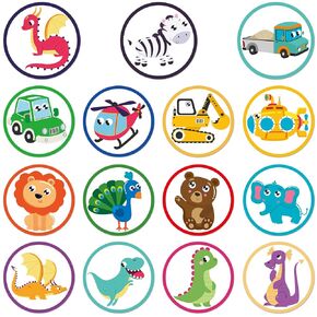 30pcs Potty Training Stickers, 15 Patterns Animal Color Potty You Pee on Toilet Reveal Sticker, Reusable Changing Potty Training Seat Chart Sticker, Funny Target Potty Sticker for Kids Toddlers
