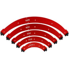 Woodworking Round Corner Radius Templates, 5Pcs Aluminium Alloy Router Corner Jig Set Includes R100 R150 R200 R250 R300, Radius Jig Router Template for Woodworking Cabinet Wardrobe