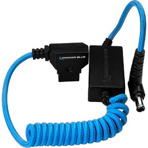 KONDOR BLUE | Coiled D-Tap to 19.5V Regulated DC Compatible with Sony FX9/FX6 | Reverse Polarity Protection, Ultra-Durable, & Nylon Braided with Reinforced Connectors | Blue
