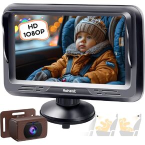 Rohent Brown Baby Car Camera - 1080P HD, 360° Adjustable, Night Vision, 150° Wide-Angle Lens, Easy Installation, Perfect Match for Brown Car Interiors, Ideal for Parents, Grandparents & Families