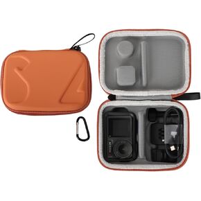 Carrying Case for DJI Osmo Action 5 Pro/4/3, Portable PU Storage Travel Bag for DJI Osmo Action 5 Pro/4/3 Accessories