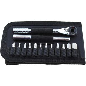 Prestacycle Pro T Handle Ratchet Set - 12-Piece Hex Bit Tool Kit & 3 Way Ratchet, Compact & Flexible Wallet Holder, Heavy-Duty T Handle Set for Bicycle Maintenance, 60 Nm Torque