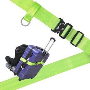 Vigorport Car Seat Travel Belt, Car Seat Luggage Strap to Convert Kid Car Seat and Carry-on Luggage into Airport Stroller Carrier, Metal Buckle
