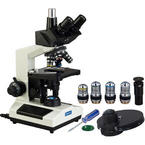 OMAX 40X-2500X LED Trinocular Compound Microscope with Phase Contrast Kit