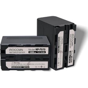 2Pcs NP-F970 Battery,13000mAh for Sony DCR-VX2100, DSR-PD150, DSR-PD170, FDR-AX1, HDR-AX2000, HDR-FX1, HDR-FX7, HDR-FX1000, HVL-LBPB, HVR-HD1000U, HVR-V1U, HVR-Z1P