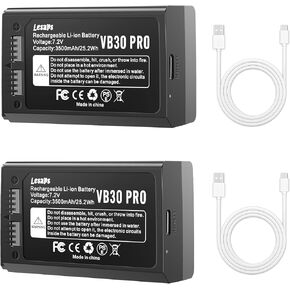 VB30 Rechargeable Battery 7.2V / 3500mAh - VB30 Camera Li-ion Battery Replacement VB26 Lithium Battery Pack with Type-C Cable Compatible with V1PRO, V1, V860III, V850III Series Flash
