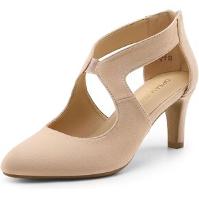 DREAM PAIRS Women's Pumps Closed Pointed Toe Kitten Heels Elegant Party Wedding Dress Shoes for Women