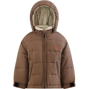 LONDON FOG Baby Boy's Heavyweight Puffer Jacket Fleece-Lined Brushed Microfiber Winter Coat