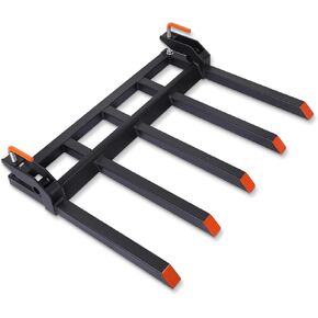 Clamp On Debris Forks to 48" Bucket, 2500 Lbs Capacity Heavy Duty Clamp On Pallet Forks Bucket Attachments