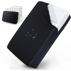 Crib Mattress Bags for Moving, Waterproof Crib Size Mattress Storage Bag, Zippered Reusable Mattress Cover for Moving and Storage, Heavy Duty, Black
