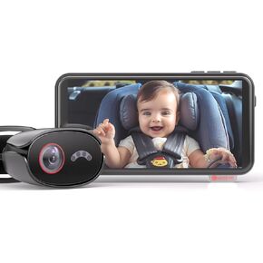 Baby Car Camera with Exit Reminder - Alerts to Remove Baby/Pet, Prevents Heatstroke, 1080P HD, 4x Zoom, IR, Voice Control, Anti-Theft, APP, Rear Facing, Compatible with All Vehicles – AKEEYO BMC-X