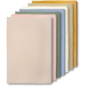 Pack and Play Mattress Pad with Muslin Cover, 1.5" Pack N Play Mattress with Extra Plush Foam, Portable & Breathable Playpen Mattress (Taupe)