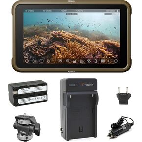 Atomos Ninja 5.2" Touchscreen Display 4K HDMI Recording Monitor with Waith Power Battery + Charger Combo (NP-F750), SmallRig Swivel and Tilt Adjustable Monitor Mount Bundle Set