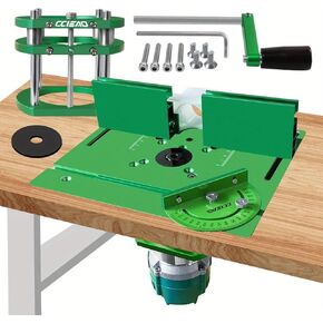 Router Table Lift System for 65mm Diameter Motors, Router Lift Base with Router Table Insert Plate for Router Working Benches Woodworking Engraving DIY Tools