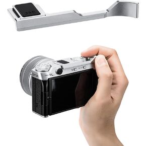 JJC Metal Thumb Rest Grip for Fuji Fujifilm X-M5 XM5 Camera, Hot Shoe Thumb Rest Support Grip for Stable and Safe Hand Hold, with Anti-Scratch Silicone Pad, Not Affect The Use of Camera Buttons, Black