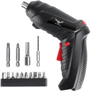 14 in 1 Electric Screwdriver Cordless Rechargeable Small Power Drill Set 3.6V Li-ion 3.5N·m Max Torque Electric Rotatable with Case LED Light Screwdriver for Home Office DIY Tools (Black)