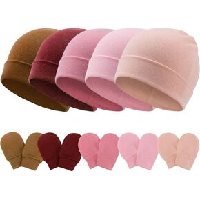 Baby Hats and Mittens Set Toddler Beanie Infant Cap Gloves Newborn Hospital Hats for Baby Boys Girls Essentials 0-6 Months