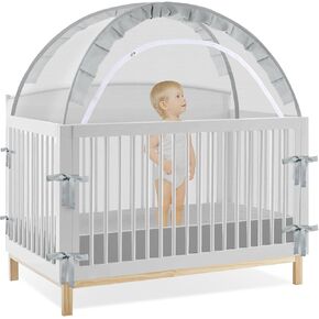 AMMER Pop Up Crib Tent: Baby Crib Tent Crib Net, Breathable Mesh Safety Canopy to Keep Baby from Climbing Out, Mosquito Protection, and Quick Installation
