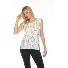 SEA & ANCHOR Women's Stretchy Wrinkle Resistant Sleeveless Round Neck Tank Shell Missy Plus Size 9302