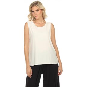 SEA & ANCHOR Women's Stretchy Wrinkle Resistant Sleeveless Round Neck Tank Shell Missy Plus Size 9302-S