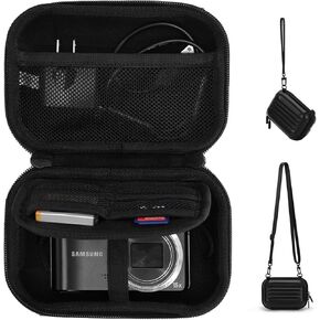 Cwatcun Digital Camera Case, Waterproof Hardshell Digital Camera Bag with 2 Carrying Ways, Lightweight Small Camera Sling Bag Compatible with Kodak PIXPRO/Canon PowerShot/Sony DSCW800 DSCW830 - Black