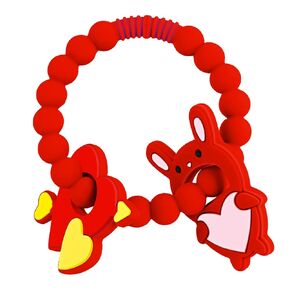 Valentine Baby Teething Toys, Silicone Baby teethers 0-6 Months Easy for Little Hands to Hold, Cupid and Heart Rabbit for Valentine's Day Baby Teething Toys