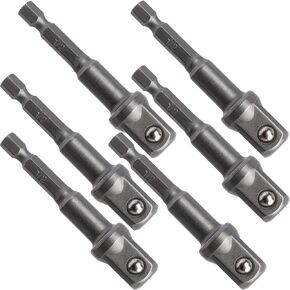 6pcs 1/2 Inch Square Socket Bit Set, Impact Driver Socket Adapter, Hex Impact Drill Bits for Automotive DIY-1/4 Hex Shank(Gray)