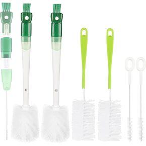 Bottle Cleaner Brush Set, Baby Bottle Brush, Long Handle Water Bottle Brush for Cleaning Straw Cup Lid Nipple Brush, Bottle Scrubber Washing Kit for Stainless Steel Sports Bottle Tumbler Coffee Mug