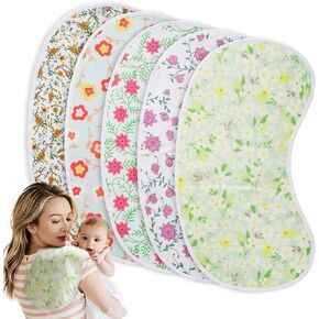 Pack of 5,Baby Burp Cloths,Soft and Absorbent,Unisex,Easy to Use