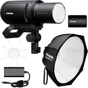 Profoto Pro-B3 Single Kit Bundle with Profoto Li-Ion Battery 4S2P, Profoto Beauty Dish (White), Profoto Battery Charger 5A, and Profoto Deflector Plate for Profoto Beauty Dish (5 Items)