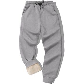 ZITY Men's Fleece Cargo Jogger Pants Heavyweight Warm Sherpa Lined Athletic Winter Sweatpants with Pockets