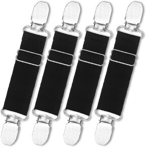 Winter Mitten Clips, 4 Pcs Elastic Stainless Steel Gloves Clips for Toddler Kids, Adjustable Winter Elastic Cinch Clips for Children, Fashion Fit Dress Clips Garments Glove Clips for Adult