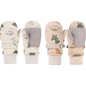 Yoofoss Fleece Lined Toddler Mittens 2-8T Waterproof Toddler Snow Gloves for Boys and Girls