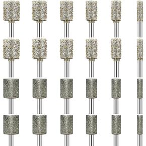 52Pcs Diamond Grinding Bit Polishing Kit Compatible with Dremel, Stone Carving Set Diamond Bits 1/8" (3mm) Shank Accessories for Stone Glass Ceramics Carving, Polishing, Grinding