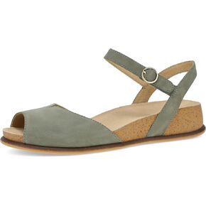Dansko Cass Peep-Toe Wedge Sandal for Women -Low Profile Wedge with Arch Support, Adjustable Fit for Walking Comfort