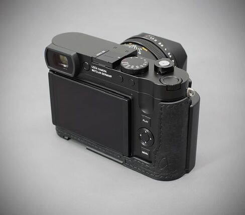 LIM'S Genuine Italy Leather Camera Half Case Metal Grip Dovetail Plate Handmade for Leica Q3 Q3 43 [All Black] in Saudi Arabia