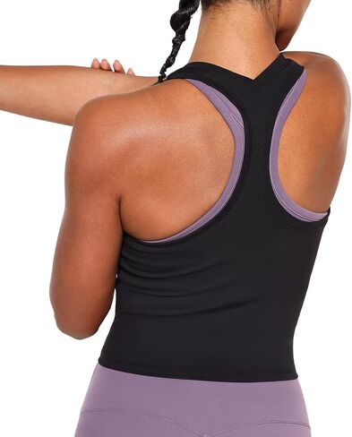 Lavento Women's Racerback Workout Tank Top Sports Yoga Tops Active Sleeveless Shirts in Kuwait