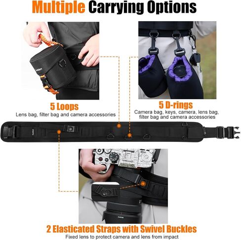 Cwatcun Multi-Function Camera Waist Belt, Outdoor Breathable Adjustable Camera Waist Strap for Photography Accessories in Kuwait