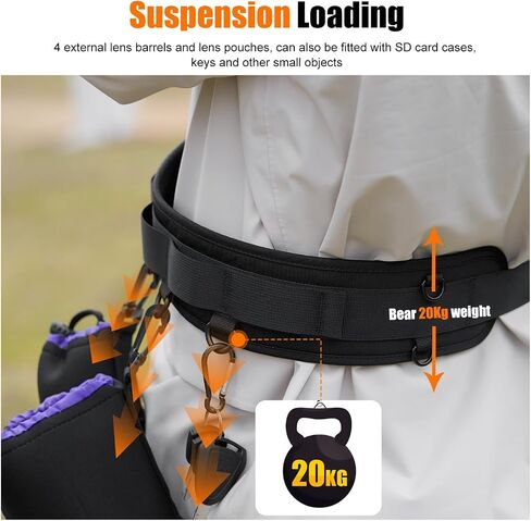 Cwatcun Multi-Function Camera Waist Belt, Outdoor Breathable Adjustable Camera Waist Strap for Photography Accessories in Kuwait
