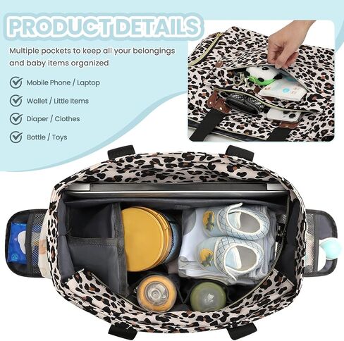 Diaper Bag Tote for Working Mom, Large Travel Baby Diaper Tote, Mommy Baby Bag for Boys and Girls in Kuwait