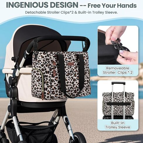 Diaper Bag Tote for Working Mom, Large Travel Baby Diaper Tote, Mommy Baby Bag for Boys and Girls in Kuwait