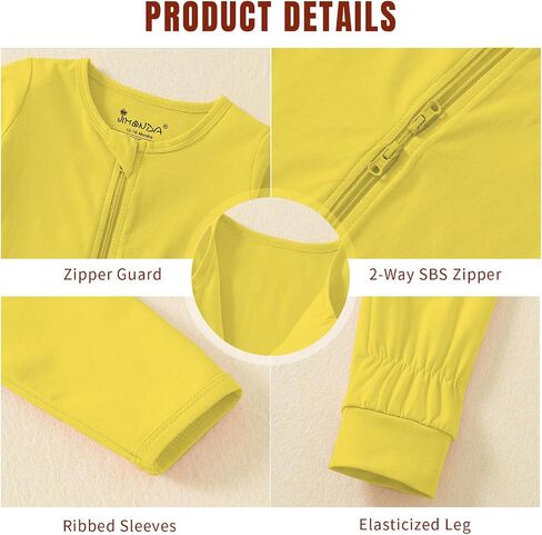Jimonda Baby Sleeper Rompers,Unisex Boys Girls Zip-Front Pajamas One-Piece Footless Outfit 0-24 Months (Pack of 2 in Kuwait