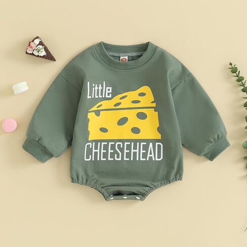 Amiblvowa Baby Boy Girl Football Outfit Game Day Jumpsuit Infant Bubble Football Sweatshirt Romper Bodysuit Fall Clothes in Saudi Arabia