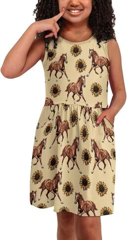 فستان لطيف للفتيات من عمر 2 إلى 14 عامًا ملابس عصرية للصيف كاجوال in Kuwait