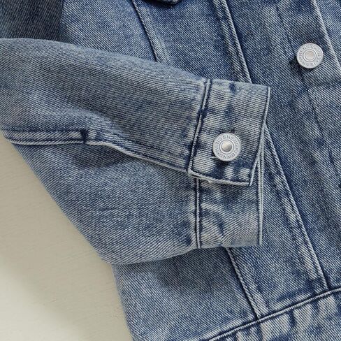 Toddler Baby Girls Jacket Bow Print Jean Jacket Lapel Button Down Denim Shirt Coat Outerwear Spring Clothes in Saudi Arabia