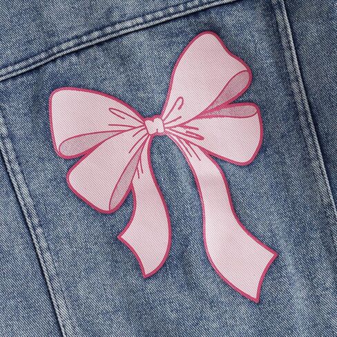 Toddler Baby Girls Jacket Bow Print Jean Jacket Lapel Button Down Denim Shirt Coat Outerwear Spring Clothes in Saudi Arabia