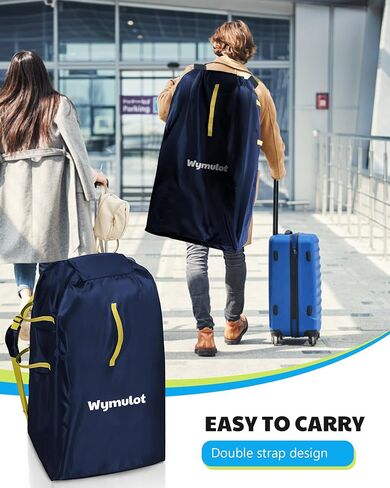 Large Stroller Bag for Airplane, Waterproof Stroller Travel Bag, Gate Check Stroller Bag for Single/Double Stroller Travel Bag with Handle and Drawstring Closure Stroller Cover (Black) in Saudi Arabia