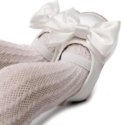 Baby Infant Girl Mary Jane Shoes Bow Baby Dress Shoes PU Leather Non-Slip Rubber Sole First Walkers Princess Wedding Newborn Crib Shoes in Kuwait