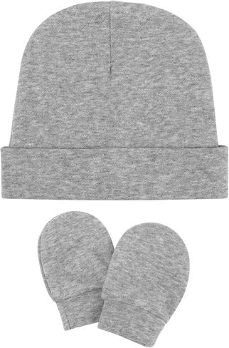Baby Hats and Mittens Set Toddler Beanie Infant Cap Gloves Newborn Hospital Hats for Baby Boys Girls Essentials 0-6 Months in Kuwait